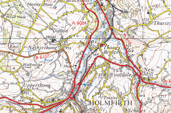 Holmfirth /& Honley Yorkshire 1938 Map 59